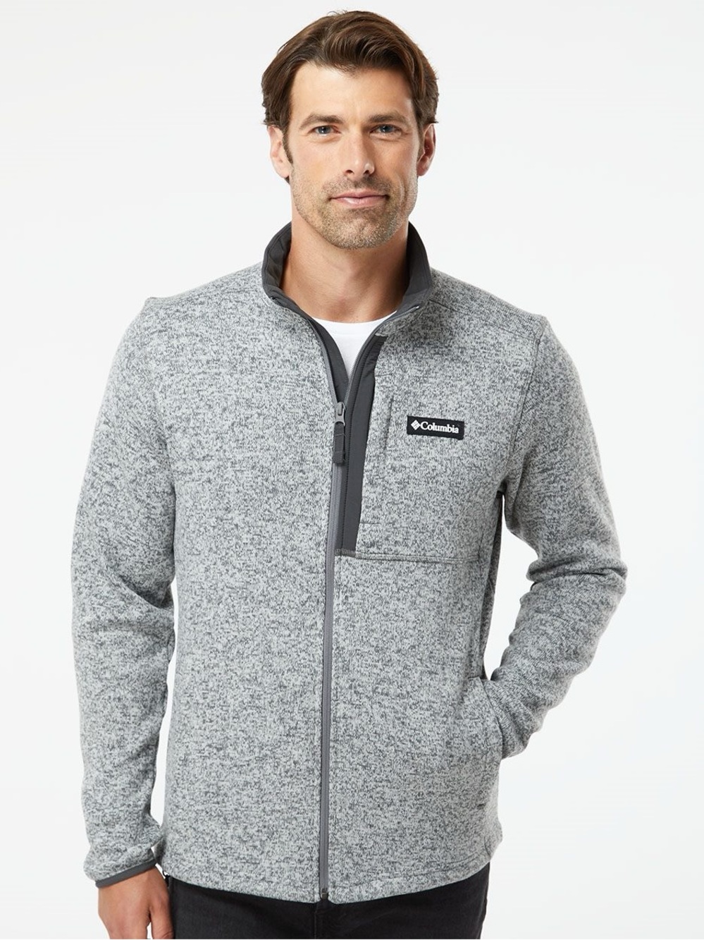 Columbia Light Gray Heather Full-Zip Jacket